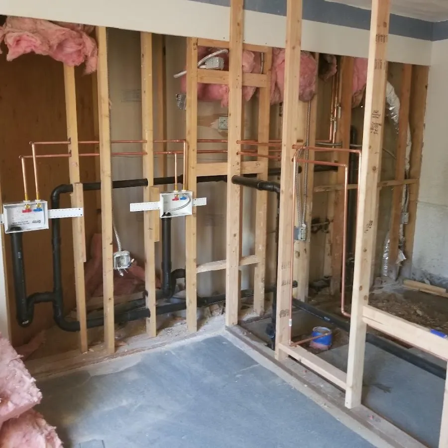 Copper pipe rough-in and plumbing installation in Fanwood
